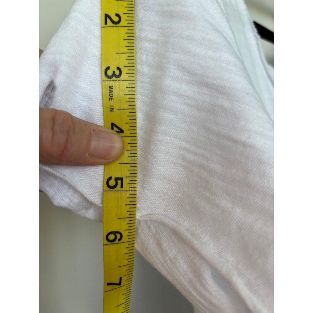 A Rare Bird White Distressed T-Shirt L/XL Cotton Slub Pocket Tee Oversized Edge - Picture 7 of 9